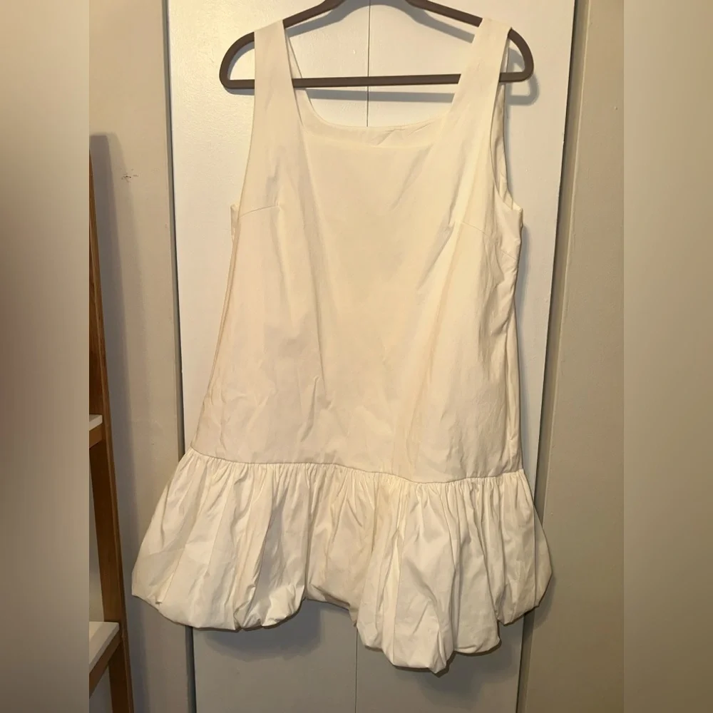 Square Neck Solid Bubble Hem Mini Dress - XL (US 10) - Picture 4 of 6